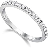 YosikCase 0.45CT Moissanite Eternity Rings for Women D Color VVS1 Clarity Round Created Diamond and 925 Sterling Silver with 18K White Gold Vermeil Size 5-10