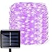 Aluvee Outlets Solar Copper Wire String Light, 50ft 150LED Waterproof Outdoor Garden Decoration Copper Wire Lighting Christmas Lamp Wedding Party Tree Xmas Decoration Tree Xmas (Purple)