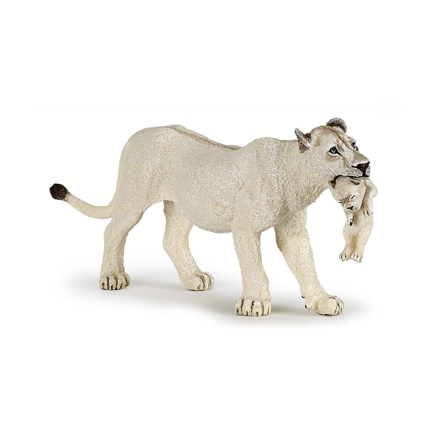 Papo - Realistic White Lioness With Cub Figure Toy for Kids - Ages 3+ - Wild Life Collection - Educational Play Animal Idea Toy for Girls and Boys - 14.5 Cm X 3.4 Cm X 6.5 Cm