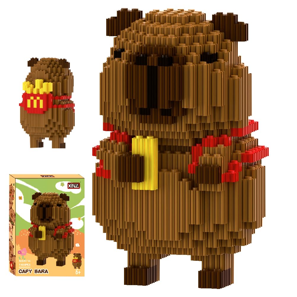 WFKKMEQ Capybara Building Blocks, DIY Blocks 3D Puzzle Brick Micro Buildings Block Set Building Figures Ornaments 3D Puzzle Brick DIY Micro Construction Buildings Bricks Gift for Birthday Christmas