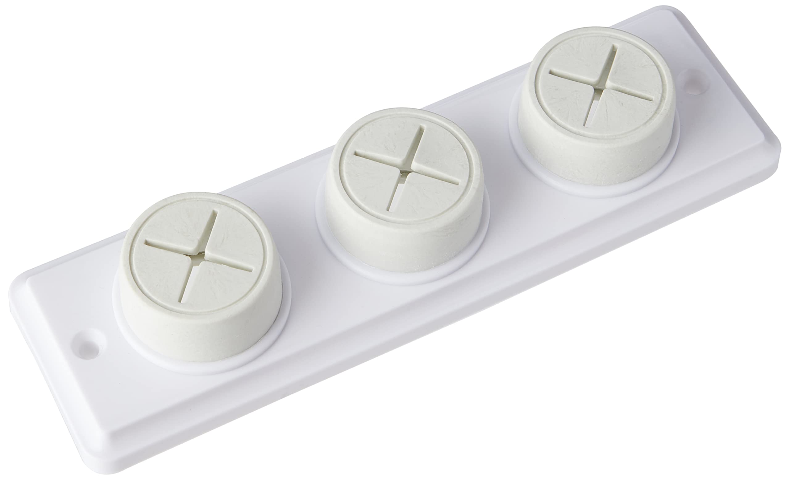 Merriway BH05865 Rubber Push In Triple Towel Cloth Holder Screw Fix - White