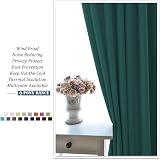 PONY DANCE Blackout Curtain 52x84 Dark Green Thermal Eyelet Panel view 9