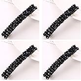4Pcs Black Hair Clips Handmade Rhinestone Barrettes Metal Hair Holders Clips and Barrettes Hair Clips for Women Girls Headwear Styling Accessorie Hair Accessories