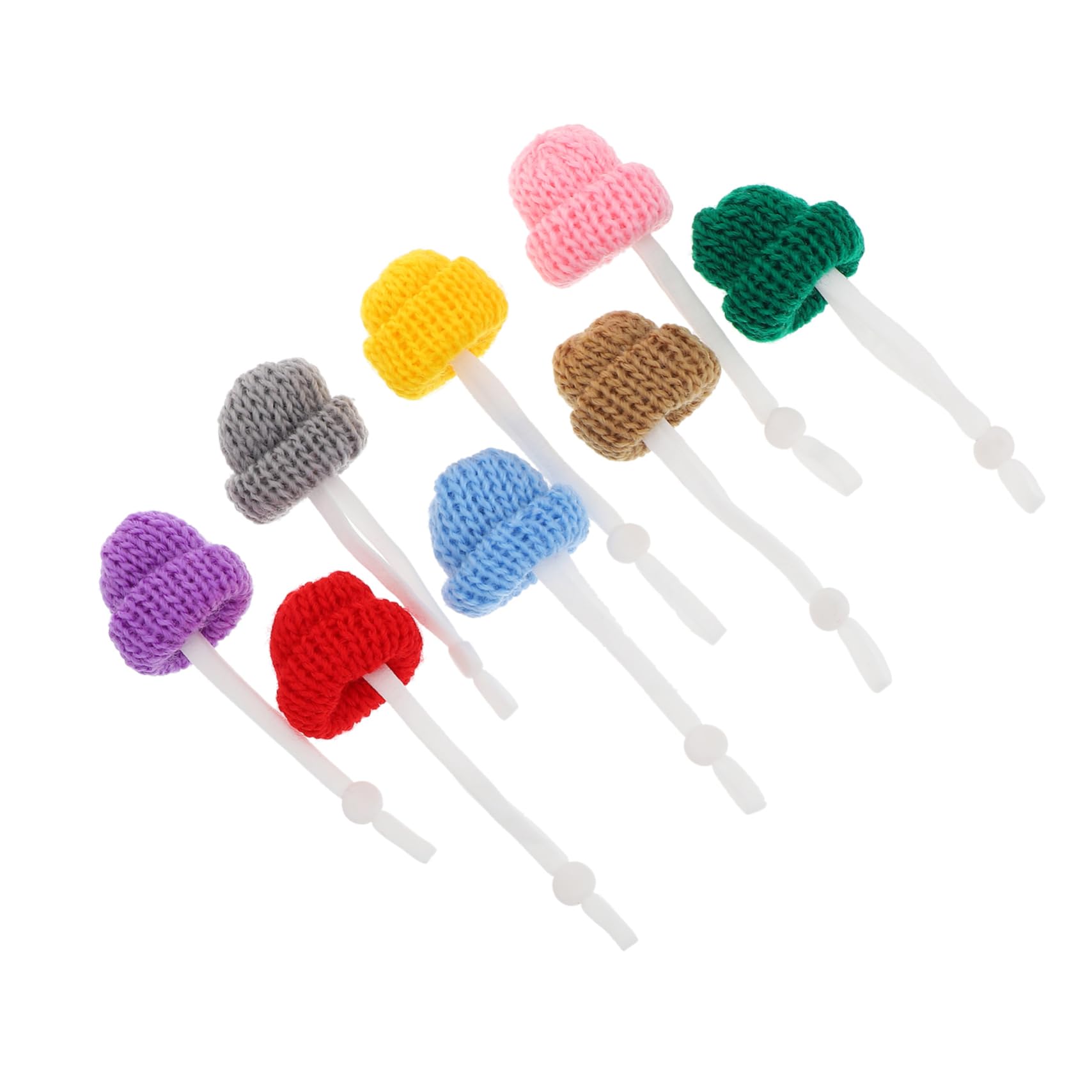 ULTECHNOVO Adjustable Mini Knitted Pet Hats for Snakes and Lizards 8Pcs Lightweight Woolen Yarn Caps Reptile Festival Dress up Accessories