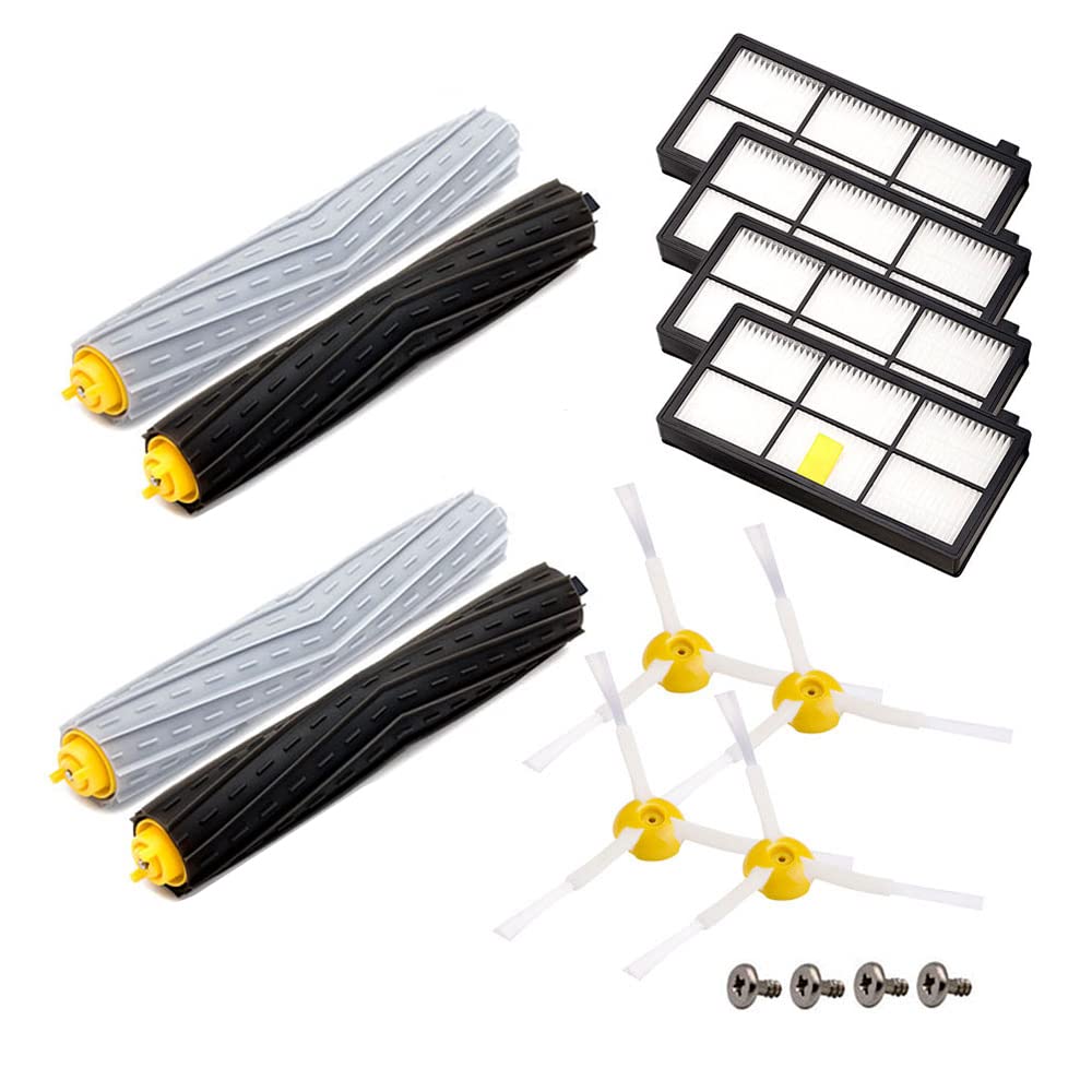 Neutop Replacement Parts Compatible with iRobot Roomba 800 900 Series 860 870 871 875 880 886 890 891 895 960 965 966 980 981 Accessories with 2 Extractor Sets 4 Hepa Filters 4 Side Brushes 4 Screws