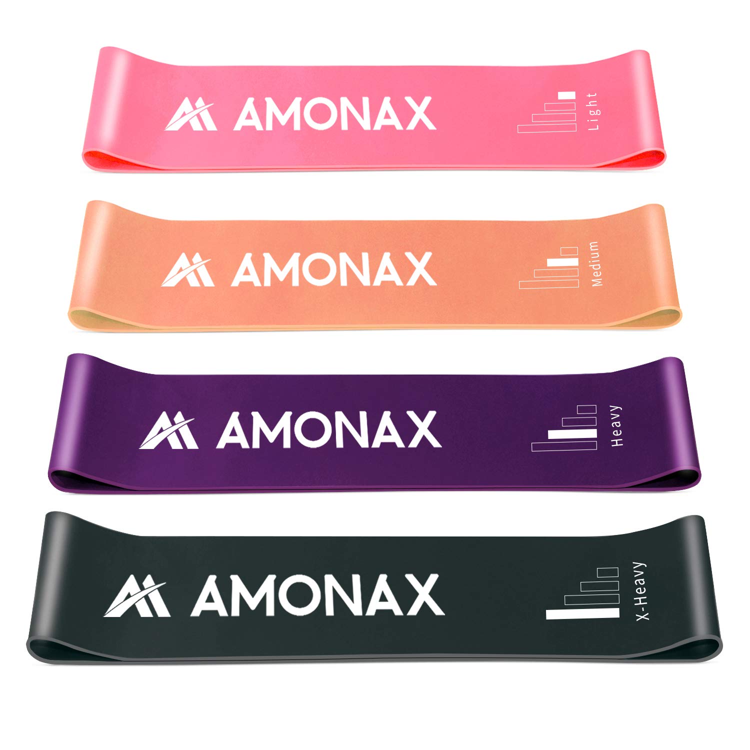 Amonax Resistance Bands Set for Women and Men, Exercise Fitness Home Gym Bands for Legs and Glutes and Arms. Yoga, Pilates Resistant Band Mini Loop Bands, Therapy Stretch Band