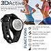 3DActive Non-Bluetooth 3D Pedometer Wristband Watch (PW-300) with Lanyard, Accurately Monitor Steps, Calories Burned, Distance and Duration, 14 Days Memory, Simple Tap Function & Easy to Read. (Black)