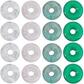 DICOSMETIC 16Pcs 4 Styles Gemstone Donut Bead Rondelle Stone Beads Bulk Disc Coin Stone Pendant Beads Flat Round Gemstone Spacer Loose Bead for Bracelet Necklace Jewelry Making