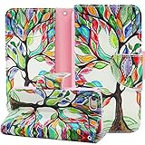 iPhone SE Case,iPhone 5S Case,iPhone 5 Case,JanCalm [Kickstand] NEW Pattern Premium PU Leather Wallet [Card/Cash Slots] Flip Case Cover for iPhone 5 5S SE + Crystal Pen (Beautiful tree)