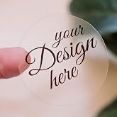 Yngel 100 Or 200 Pack 1.5 inches Custom Your Own Transparent Waterproof Sticker Personalized Decals Text Name Image Photo Clear Labels Stickers