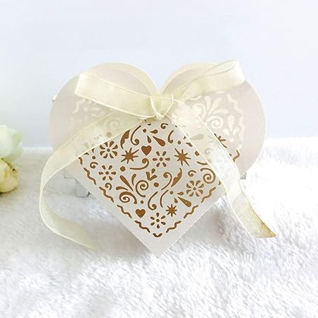 Ailova 50pcs Boite A Dragees De Bonbons Pour Mariage Boites De Faveur Creux Amour Coffre Faveur Chocolat Cadeau Decoration Pour Mariage Baby Shower Baby Shower Fete D Anniversaire Ivoire Amazon Fr Cuisine Maison