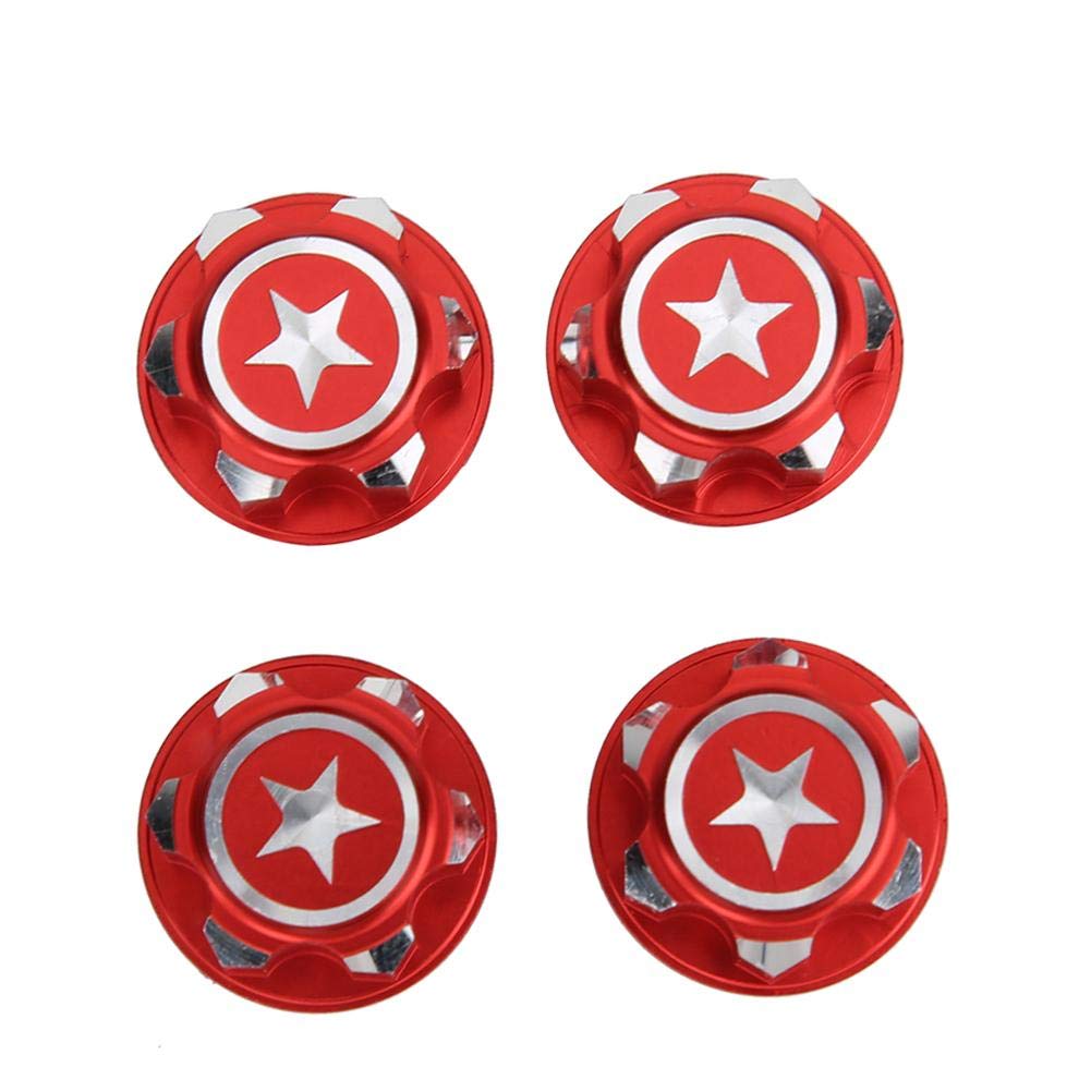Tbest Hex Wheel Nut, 4Pcs Aluminium Alloy 17mm Hex Wheel Mount Nuts Set Fit for Summit RC Car(Red) Car Model Accessory Model Toy