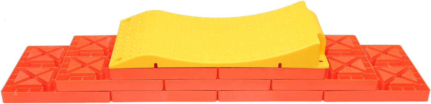 Homeon Wheels Camper Leveling Blocks, One Top Tire Saver Ramps and 9 Pack Interlocking Leveling Blocks with Carrying Bag, Heavy Duty Rv Leveling Blocks and Chocks Anti-Slip Pads Design (WH-201): Automotive