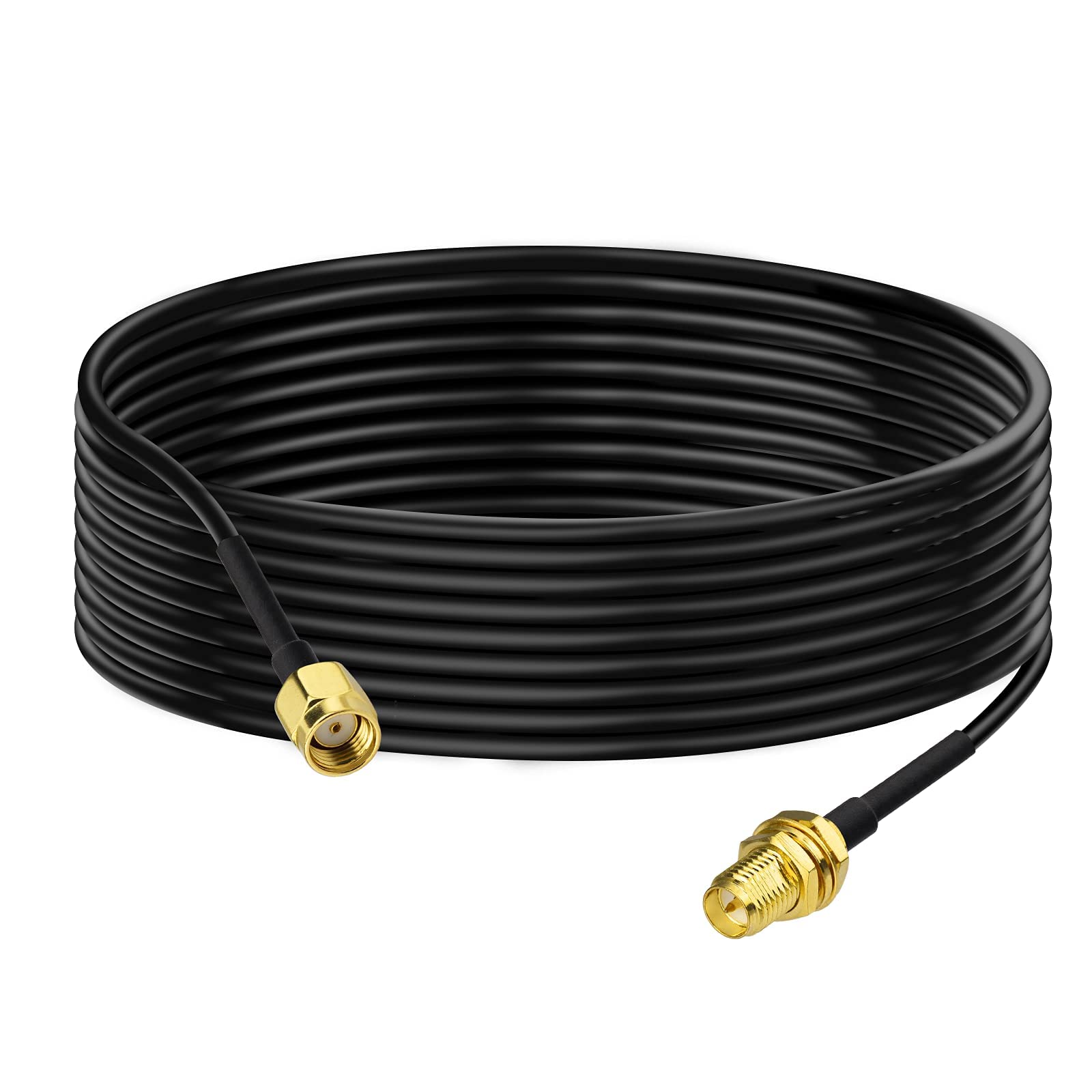 Bingfu RP-SMA Male to RP-SMA Female Bulkhead Mount RG174 WiFi Aerial Antenna Extension Coaxial Cable 3meter/9.84ft for Wireless Mini PCI Express PCIE Network Card USB WiFi Adapter WiFi Router Camera