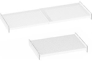 WEJIPP Closet Shelf Divider Expandable Cabinet Storage Shelving Rack Heavy Duty Metal DIY Tension Shelf Separator for Cabinet Wardrobe Cupboard Pantry Kitchen Bedroom,White,2packs