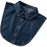 KDUPUP Denim Detachable Collar Faux Dickey Half Shirt Blouse False Decorative Choker