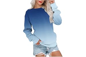 Ceboyel Long Sleeve Shirts For Women Crewneck Sweatshirt Pullover Casual Long Sleeve Tops Trendy Loose Fit Fall Clothing 2023