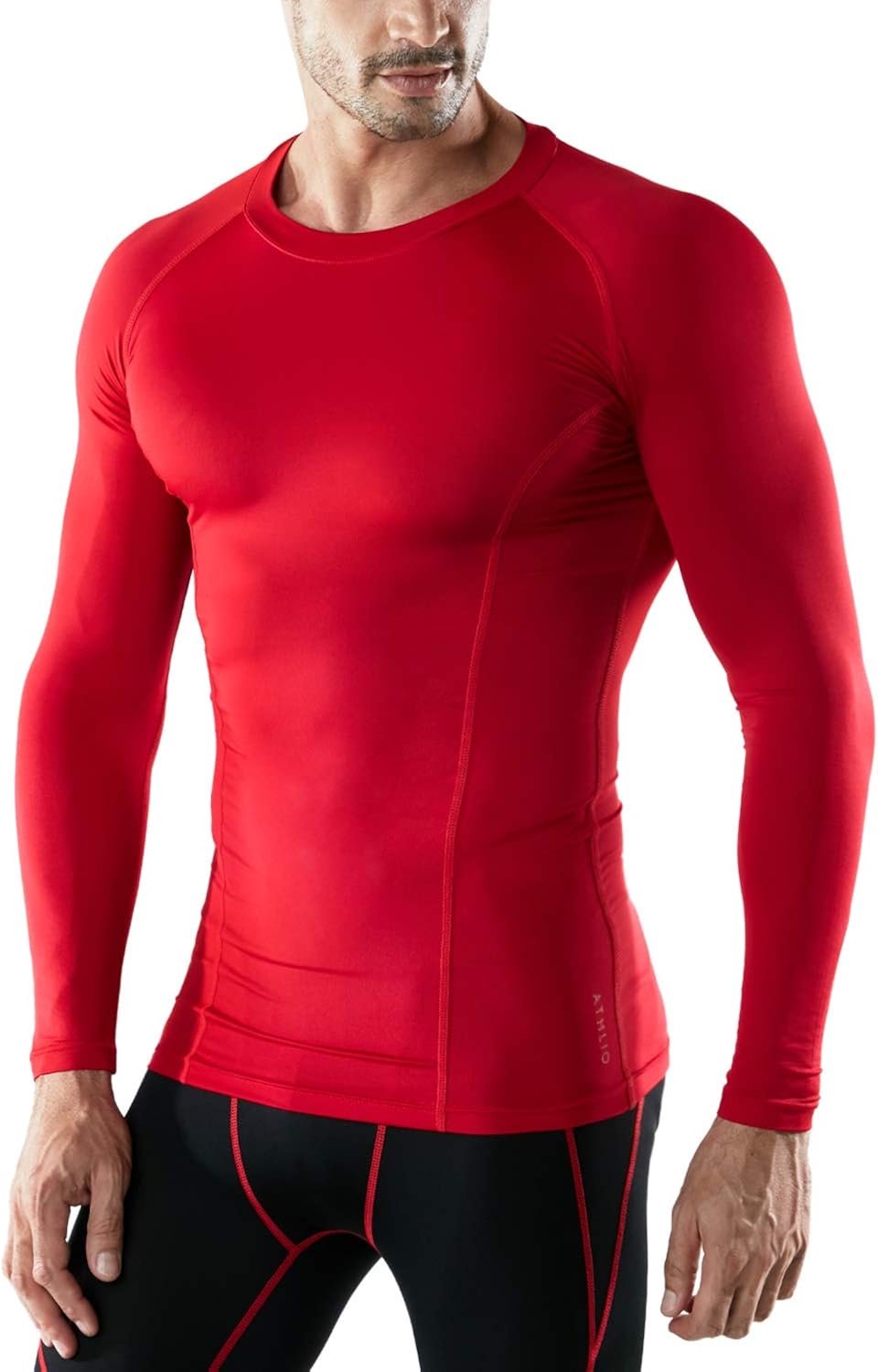 ATHLIO Men's Cool Dry Fit Long Sleeve Compression Shirts, Active Sports Base Layer T-Shirt, Athletic Workout Shirt: Clothing