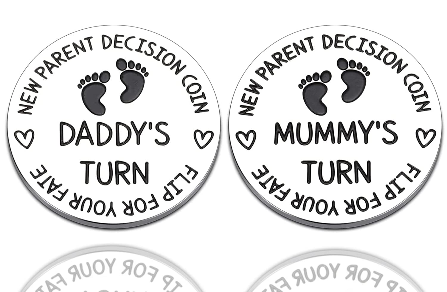 New Parents Decision Coin,Gifts for Mum Dad,Newborn Baby Gifts,New Mum Gifts,Flip Coin Decision,Funny,Birthday,Anniversary,Stainless Steel