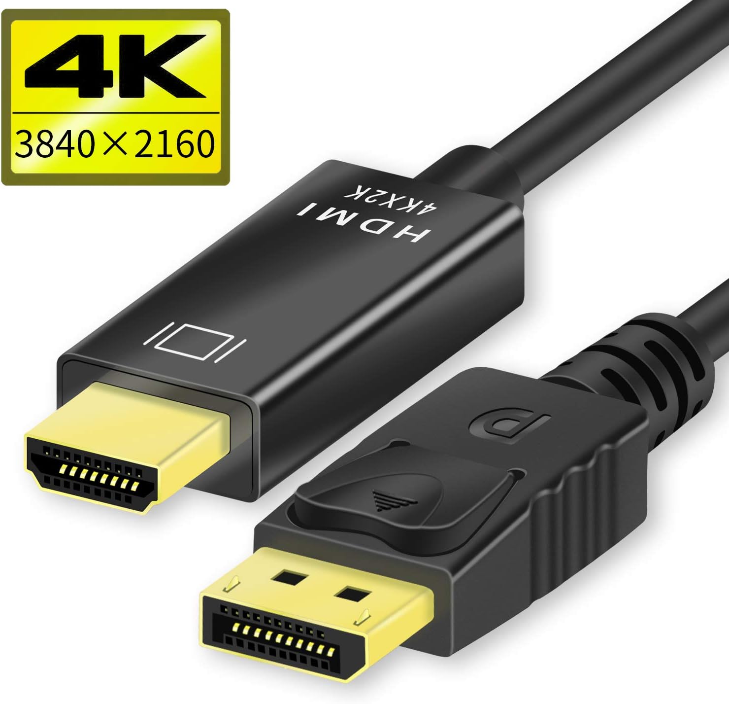 YEHUA Cavo DisplayPort a HDMI 2M ad alta velocità 18Gbps 4K@30hz DP a ...