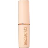 Makeup Revolution Fast Base Stick Foundation, Contour &amp; Highlight, Flawless Skin &amp; Matte Finish, F3 for Fair Skin Tones with Pink Undertone, Vegan &amp; Cruelty-Free, 0.21 Oz