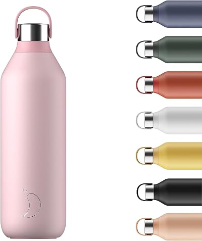 Chilly's Series 2 1000ml Vacuum Insulated Bottle Blush Pink Carry Loop