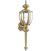 Livex Lighting 2112-01 Basics 1 Light AB Outdoor Wall Lantern, Antique Brass, 7"W x 25.25"H
