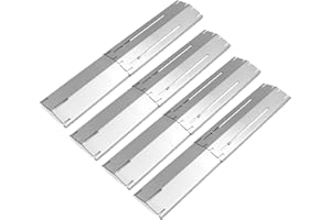 Plowo Universal Adjustable Tent Shield, Stainless Steel Heat Plate, Grill Burner Cover, Heat Tent, Grill Repair Kits for Charbroil and Other Gas Grill Models, BBQ Replacement Parts, Pack of 4