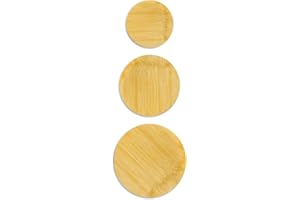 TERESRY Replacement Wooden Lids for Pyrex, Anchor Hocking Glass Containers 7200 * 1 7201-PC*1 7402-PC*1, Bamboo Lids for Pyrex 2Cup 4Cup 7Cup Glass Bowls, Bowl Covers 3 Pack