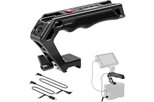 NEEWER NATO Top Handle with Record Button, Comfort Silicone Grip with QR NATO Clamp, 3/8" ARRI Locating Hole, Cold Shoes 1/4"