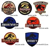 JURASSIC PARK 7 PCS Logo Patch Jurassic World Fallen Kingdom Dinosaur Theme Logo Series New 2018 Movies Embroidered Sew/Iron on Badge DIY Appliques