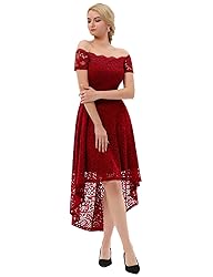 Dressystar Women's Lace Cocktail Dress Hi-Lo Off