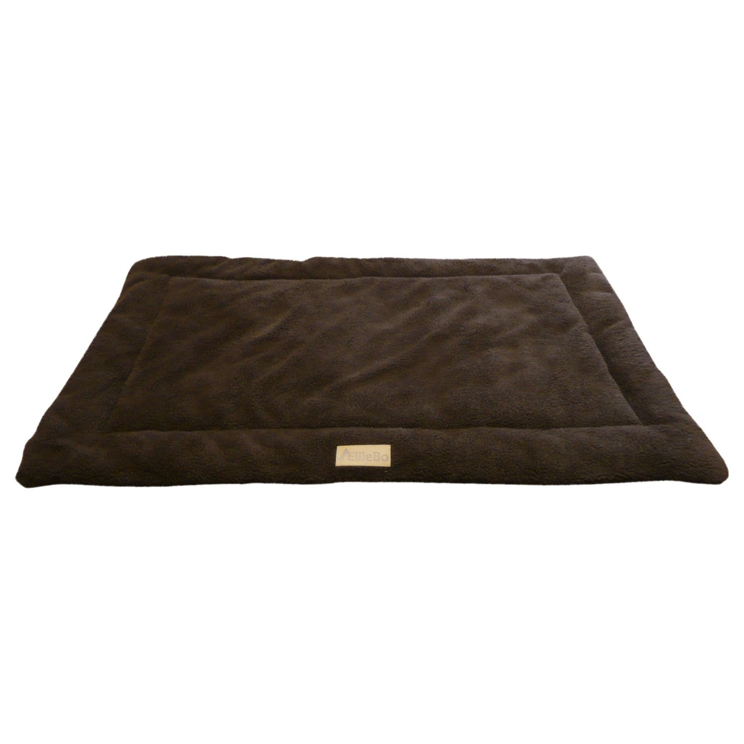Ellie-Bo XXL Brown Sherpa Fleece Mat for 48-inch Dog Cage