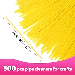 Praisebank 500pcs Yellow Pipe Cleaners, Pipe