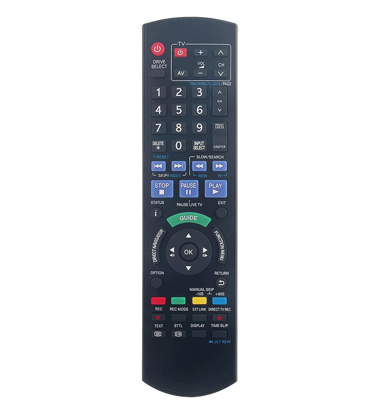 AULCMEET N2QAYB000469 Replace Remote Control Compatible with Panasonic HDD DVD/DISC Blu-Ray Player DMR-XW350 DMR-EX99 DMR-EZ49 DMR-EX98 DMR-EX83 DMR-EX83EBK