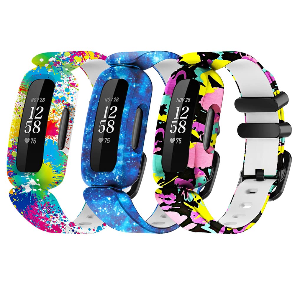 honecumi 3 Pack Straps Compatible with Fitbit Ace 3 Watch Bands for Kids Children Girls Boys Colorful Skin-Friendly Watch Strap Wristband Bracelet Replacement Accessory for Boy Girl Gift — image 1