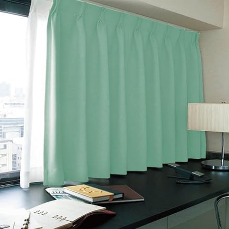Amazon 窓美人 洗えるカーテンセット エール 半間サイズ 遮光性カーテン 1枚 Uv カット ミラーレース 1枚 アジャスターフック エメラルドグリーン 幅100 丈90 Cm カーテン オンライン通販