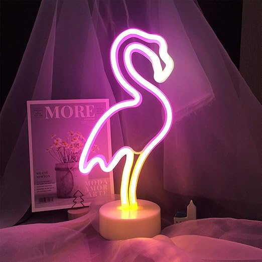 neon light table lamp