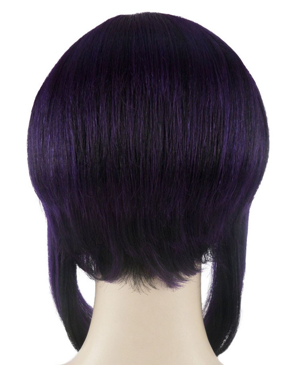 Short Bob Straight Wig with Bangs Purple Hairpiece for Halloween Costume Party Cosplay