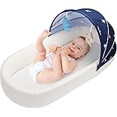 Portable Baby Bassinet- Travel Bassinet for Newborn and Infant, Suitable for Indoor & Outdoor Carry, Lightweight Foldable Washable, Portable Bassinet for Baby Travel, Portable Travel Bassinet, Blue