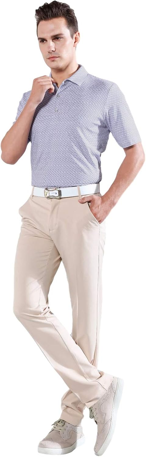 EAGEGOF Regular Fit Men's Shirt Stretch Tech Performance Golf Polo Shirt Short Sleeve: Clothing