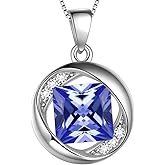 Aurora Tears 925 Sterling Silver 12 Birthstones Necklace/Earring/Ring/Bracelet Women Birthstone Pendant Crystal Fashion Birthday Jewelry Christmas Gift for Girls Women