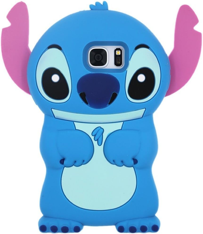 S7 Case,Galaxy S7 Case, KY 3D Cute Cartoon Lilo Stitch Movable Ear Flip Stitch Silicone Soft Back Case Cover for Samsung Galaxy S7 (Blue Stitch)