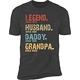 NAZENTI Personalized Dad Shirt, Custom Daddy Shirts for Men, Legend Grandpa T-Shirt, Gifts for Fathers Day Birthday S-4XL