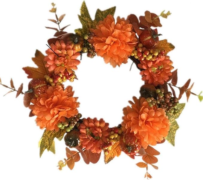 Fall Wreath Natural Harvest Wreath Thanksgiving Door Wreath Halloween