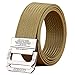FAIRWIN EDC Tactical Belt - Thick CCW Belt - 1.5 Inch No Metal No Hole Plastic Buckle Nylon Web Belt (Sand048, M)