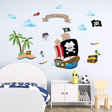 Children S Bedroom Girl Decor Decals Stickers Vinyl Art Home Garden Sticker Enfant Pirate Sticker Mural Chambre Enfant E657