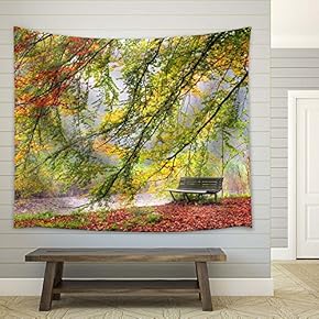 Giant Tree Near a River in Autumn - Fabric Tapestry, Home Decor - 51x60 inches
