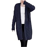 NUTEXROL Women's Open Front Long Sleeve Knit Think Cardigan Chunky Sweater Oversized Coat