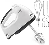 Leaflai Hand Mixer 7 Speed Electric Cake Whisk with 5 Stainless Accessories
